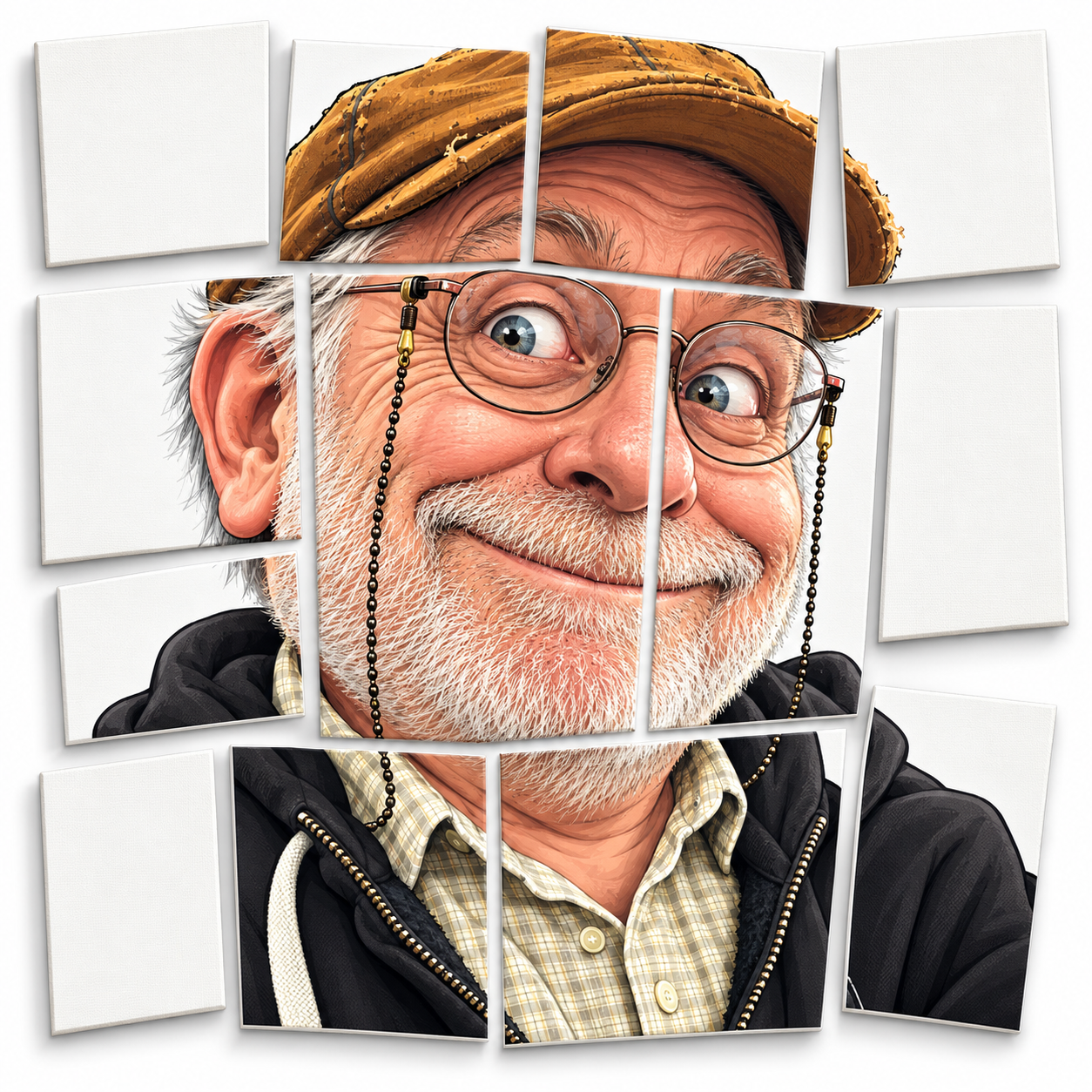 Displaced Canvas Panel Caricature