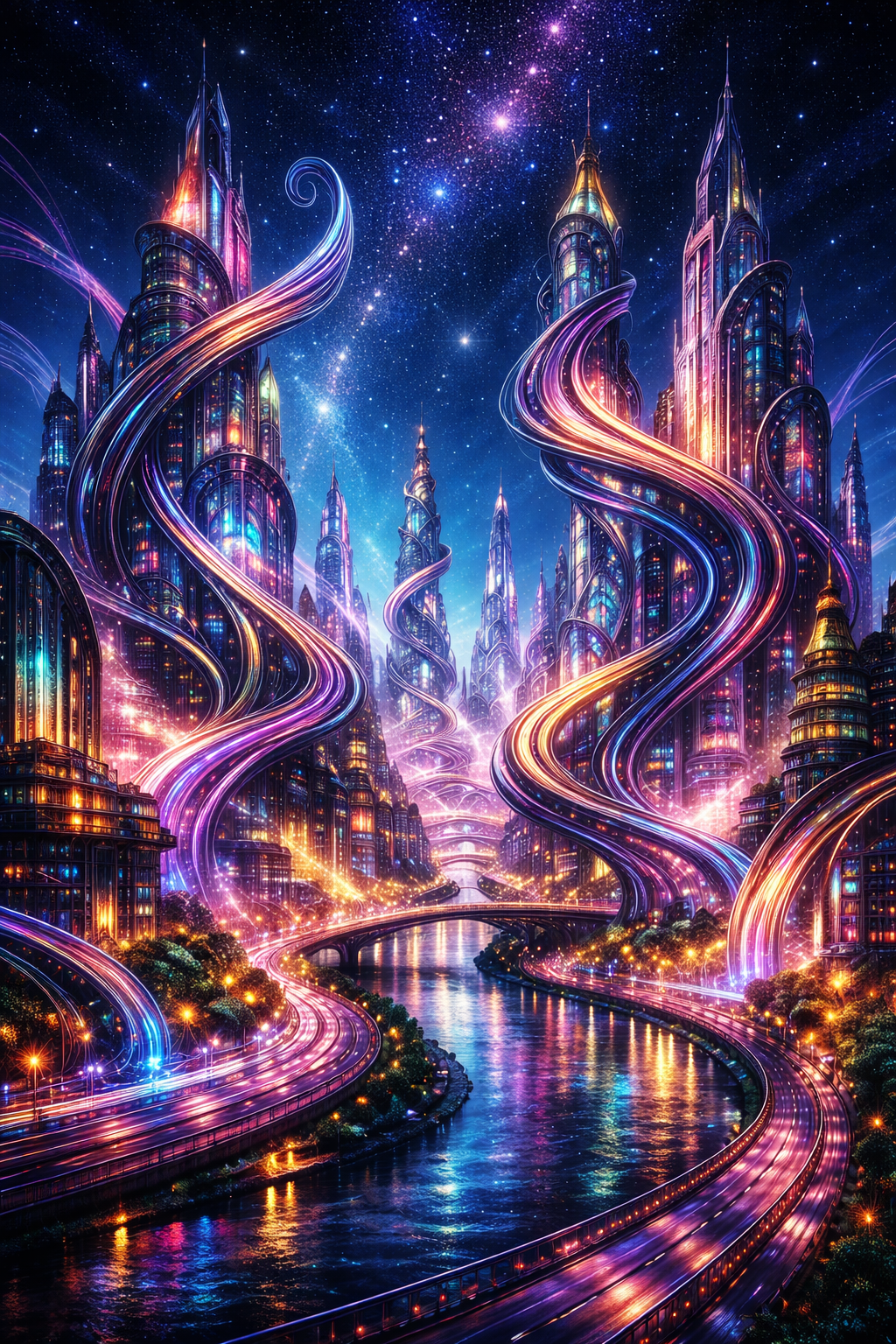 Surreal Cityscape at Night thumbnail 8