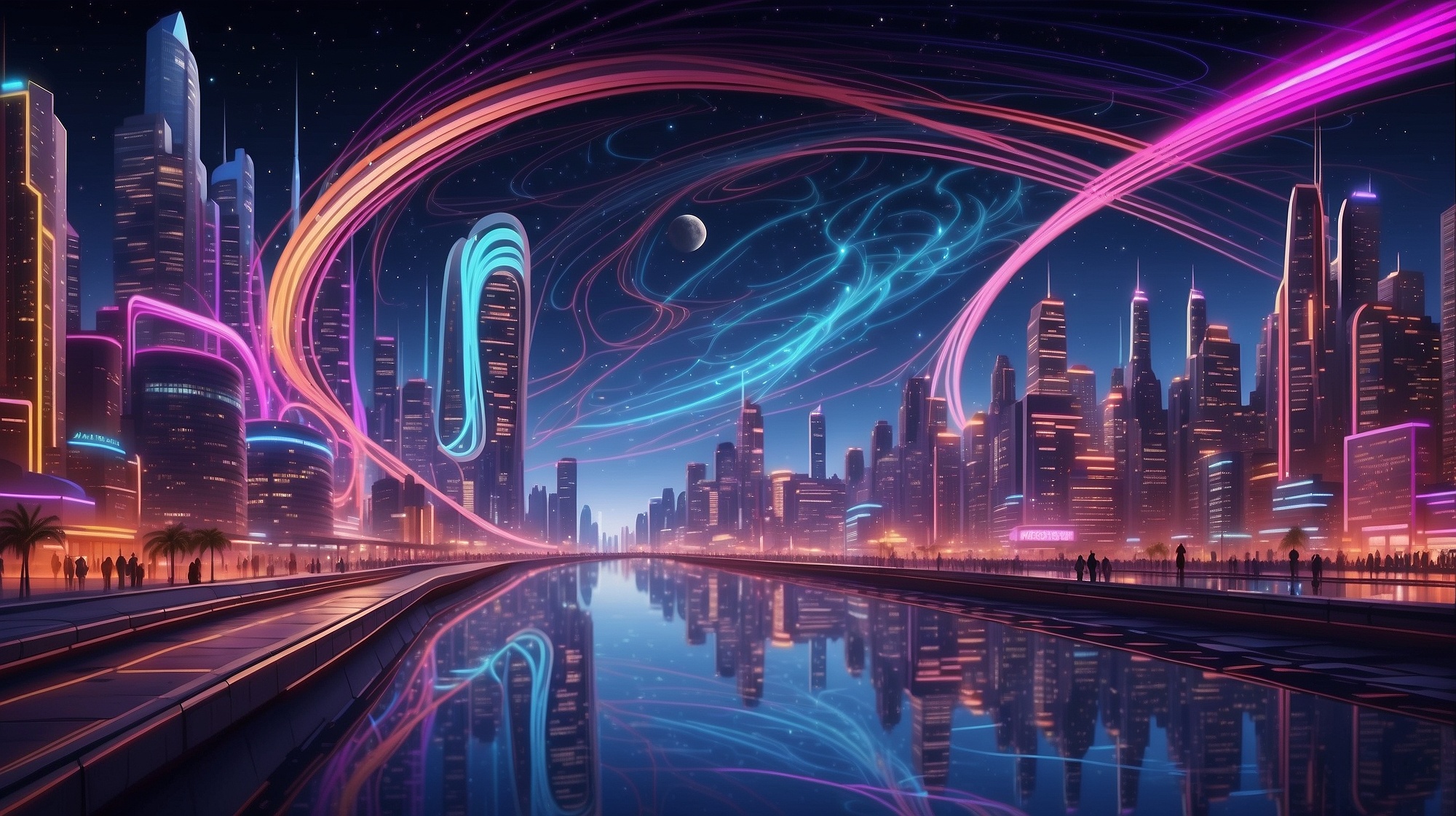 Surreal Cityscape at Night thumbnail 4