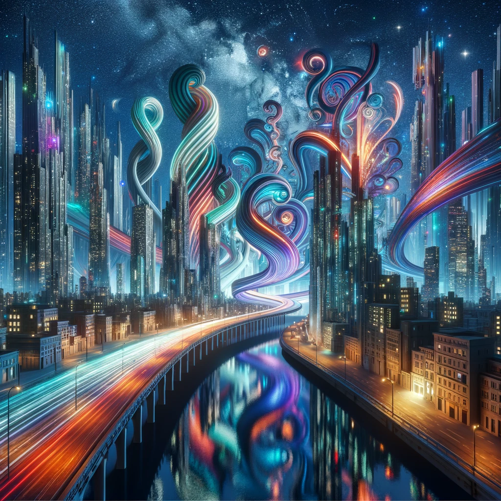 Surreal Cityscape at Night thumbnail 3