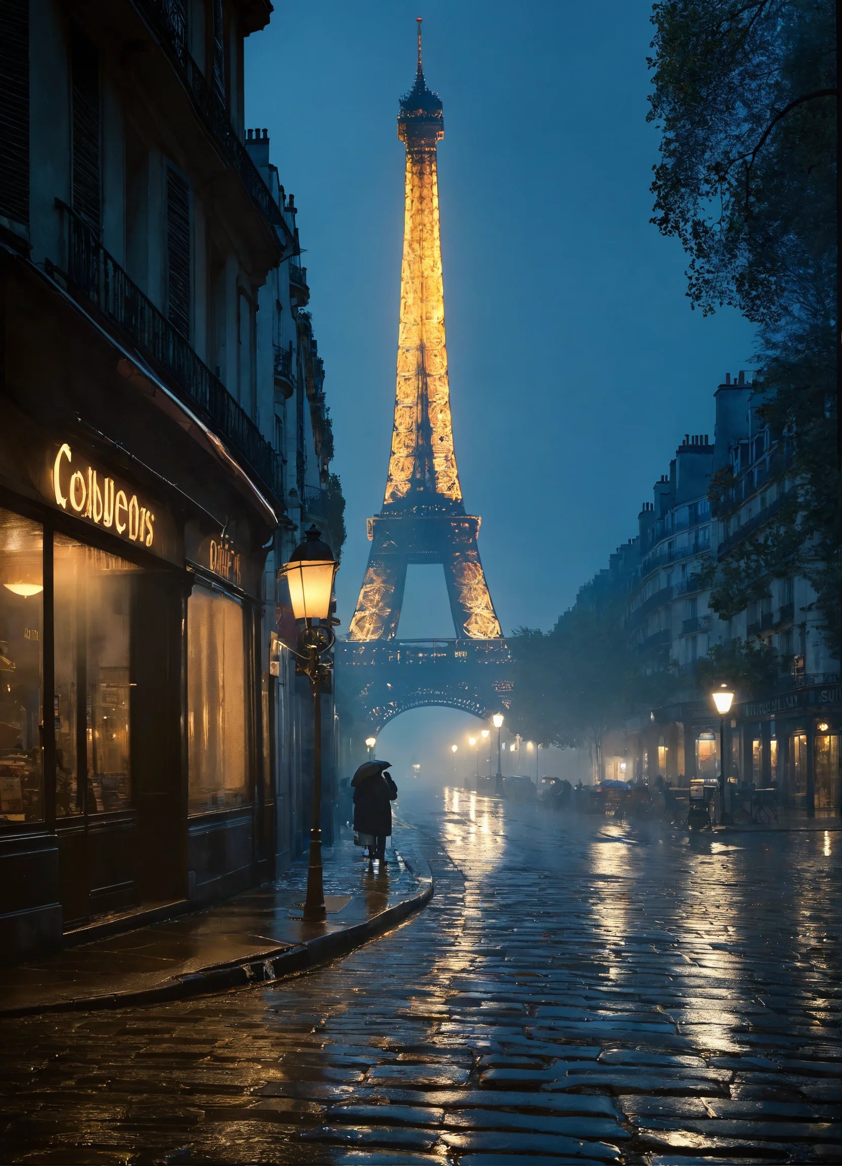 The Melancholy of a Rainy Parisian Street
