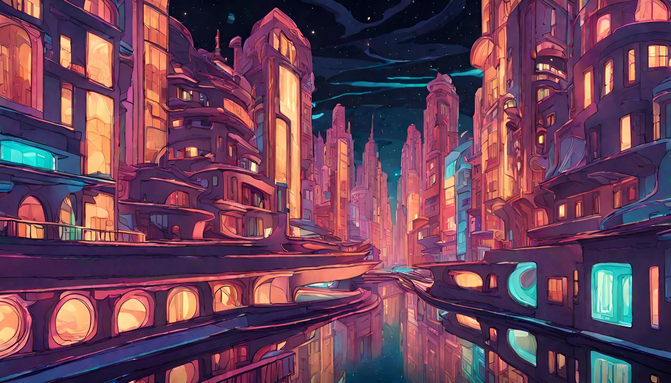Surreal Cityscape at Night thumbnail 5