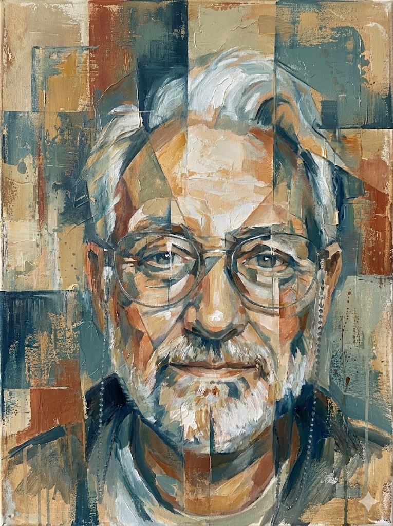 Abstract Figurative Cubist Painting Transformation