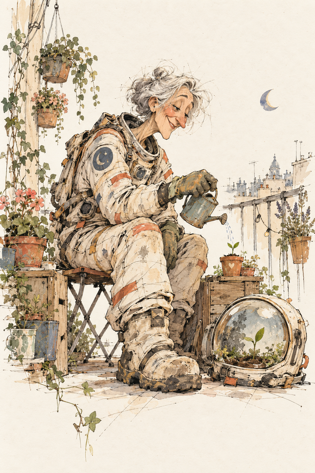 Loose Ink & Muted Watercolour